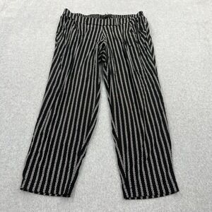 Torrid Pants Womens 1X Black White Pull On Comfort Waist Flowy Goth Grunge Emo